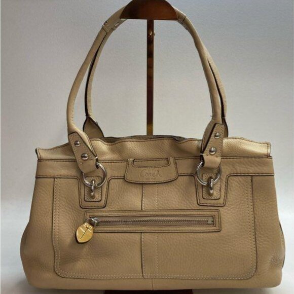 Coach Vintage Champagne Penelope Pebble Leather Satchel with Ruffle - Picture 10 of 11